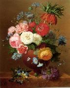 unknow artist, Floral, beautiful classical still life of flowers.089